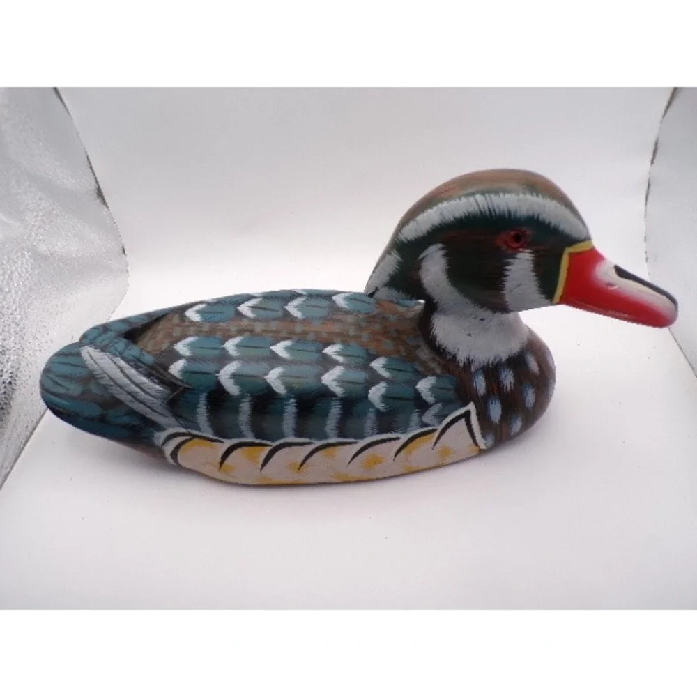 Hand Painted Wooden Duck Decoy Figurine Rustic Home Decor‎ Accent Beautiful